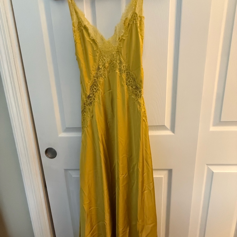 Zara Yellow Lace Maxi Dress